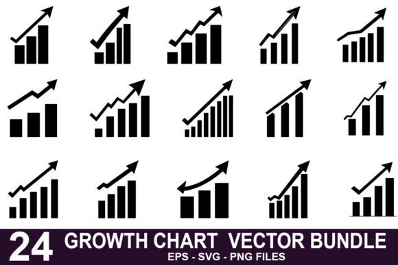 Business Growth Chart Vector Bundle
