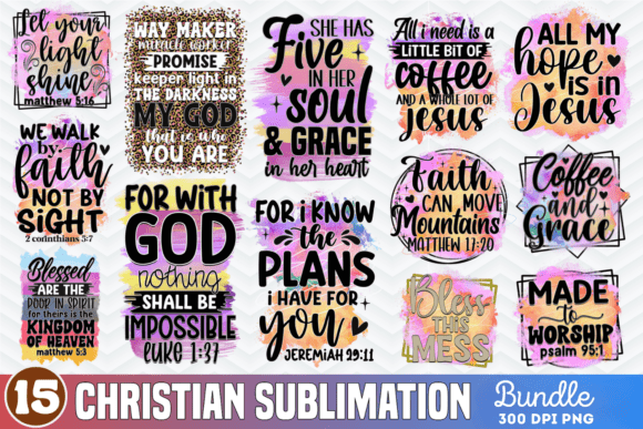 Christian Quotes Sublimation Bundle