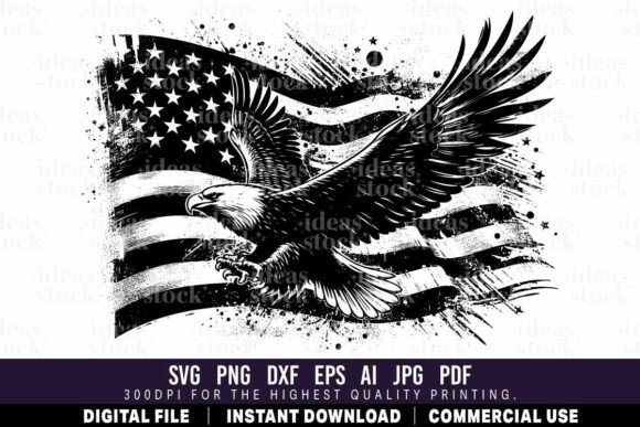 Eagle with USA Flag: A Versatile Digital Design for Creative Projects