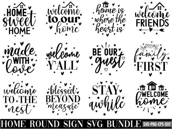 Home Round Sign Svg Bundle: A Versatile Digital Design for All Your Creative Projects