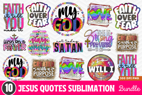 Jesus Quotes Sublimation Bundle: Elevate Your Creative Projects with High-Quality Digital Art