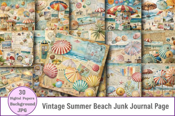 Vintage Summer Beach Junk Journal Pages: A Strategic Creative Resource
