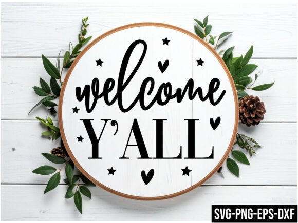 Welcome Y All Round Sign SVG Design: A Versatile Digital Asset for Creative Projects